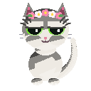 MewMuze appearance: White & grey · calm